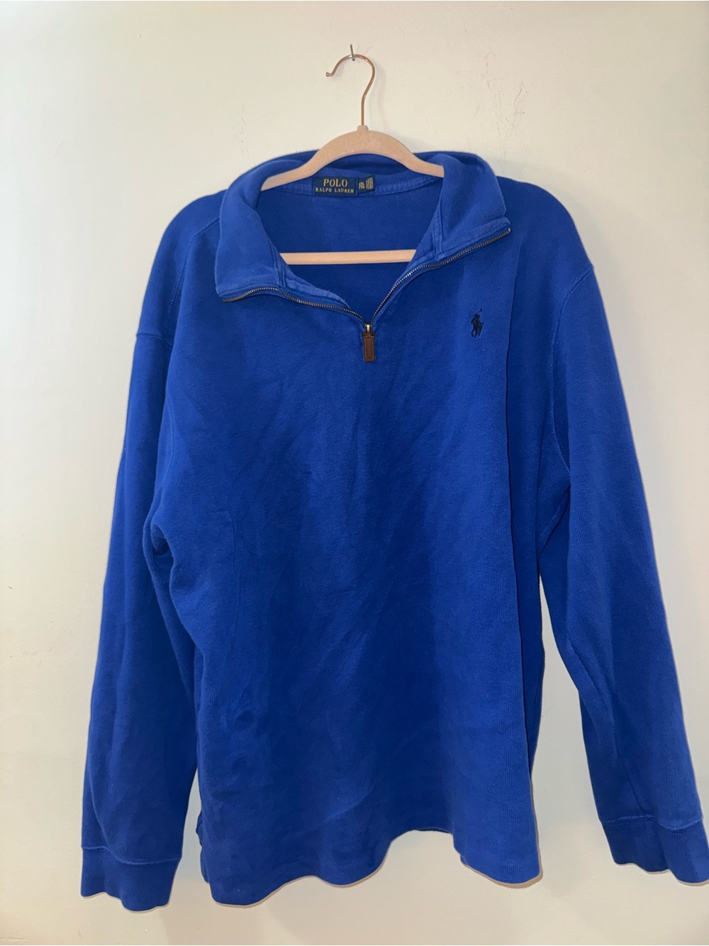 Ralph Lauren Blue Quarter-Zip Fleece Pullover